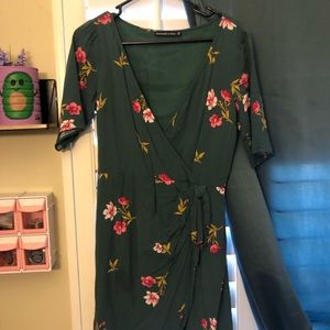 Green floral dress